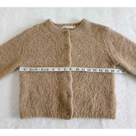 Moussy Womens One Size Long Sleeve Button Up Cardigan Sweater Beige Fuzzy - Picture 8 of 8